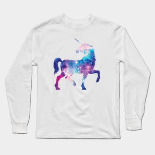 Cosmic watercolor unicorn Long Sleeve T-Shirt